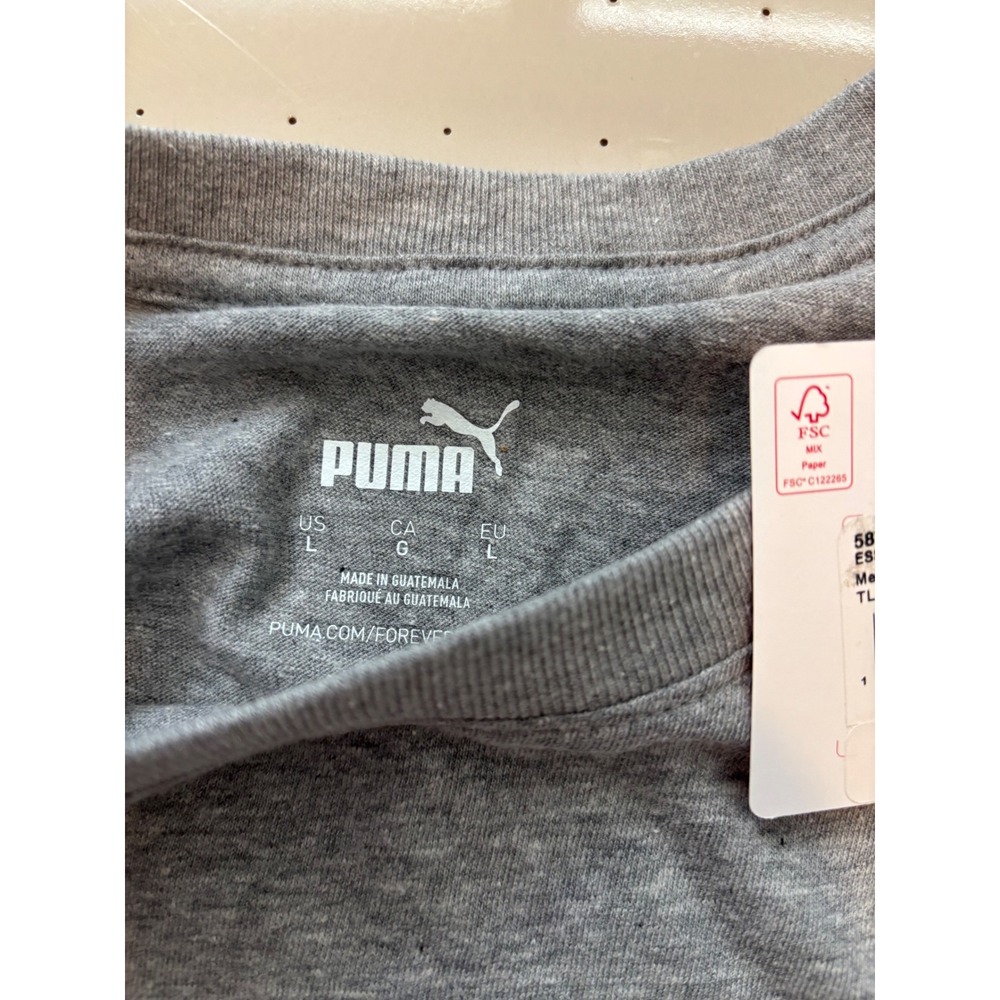 686 Puma ESS 2 Col Logo Tee Mens Large Gray Heather T-Shirt 586641 03 NEW - Picture 3 of 3
